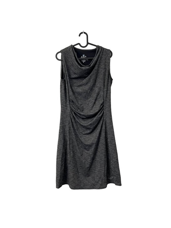 Kuhl Dresses & Skirts - Kuhl Gray Ruched Draped Neck Stretch Outdoor Hiking Sleeveless Dress Size Medium